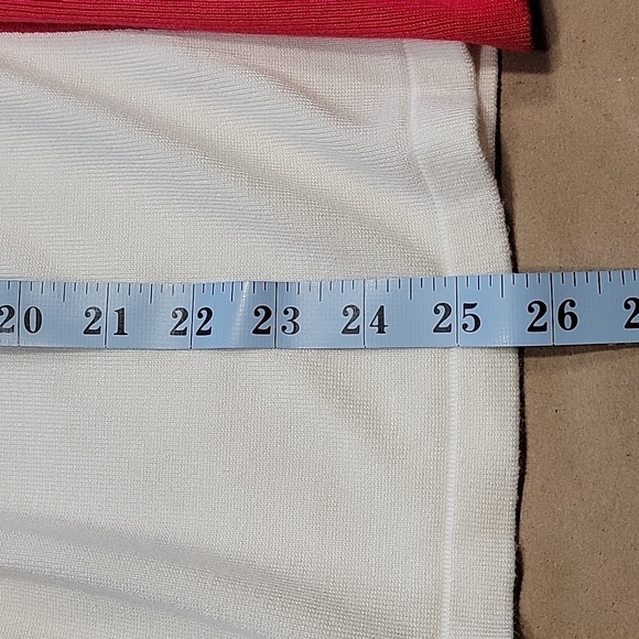 Liz Claiborn Red/Black/Crème Open Cardigan Sweater with Tie Waist size L - Picture 10 of 11